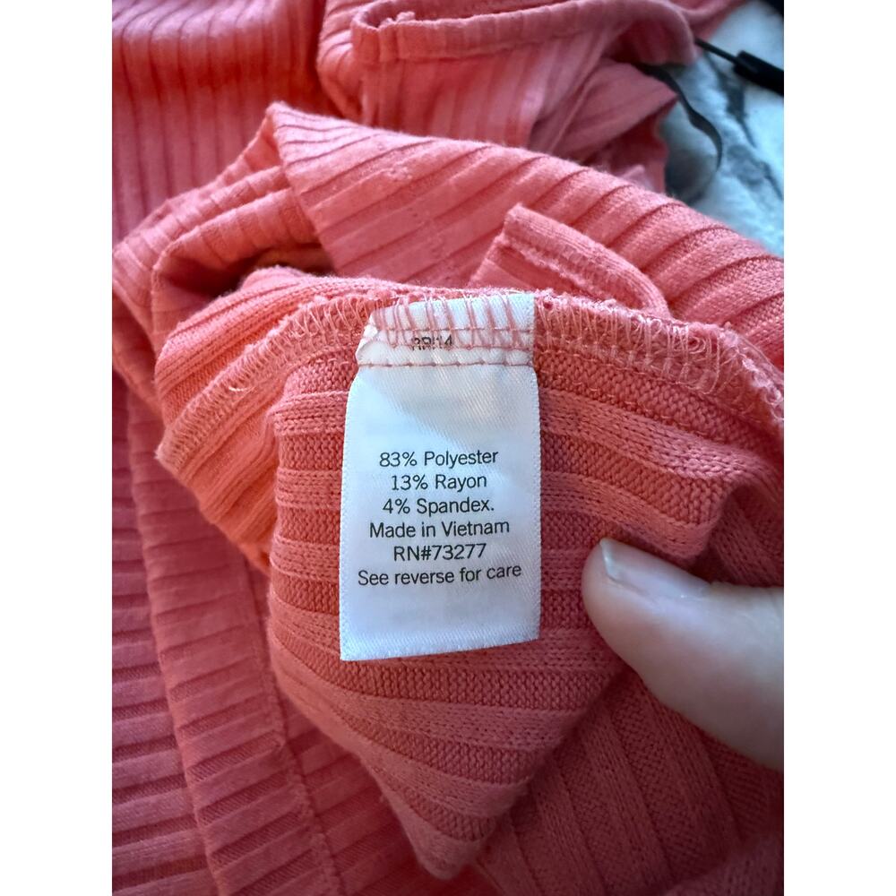 Pink Ribbed Dress By Nine West Size Large - Picture 5 of 7